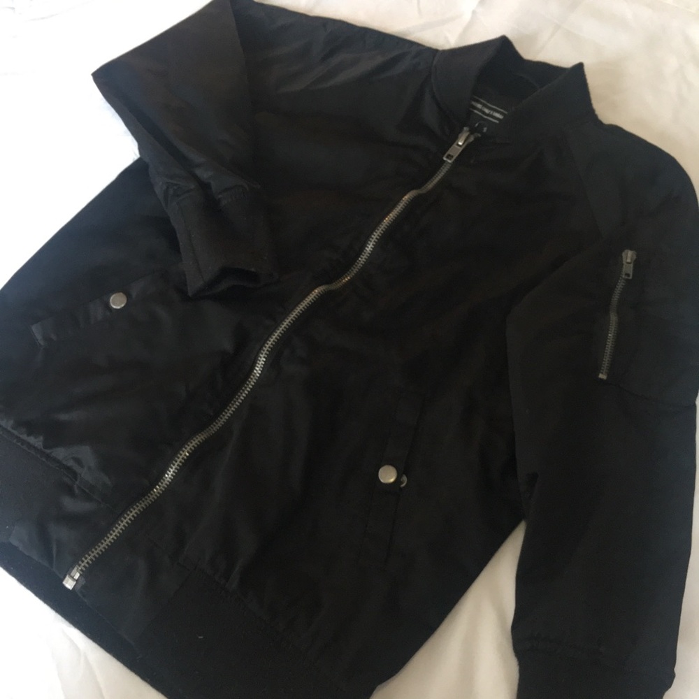 Faux satin bomber jacket